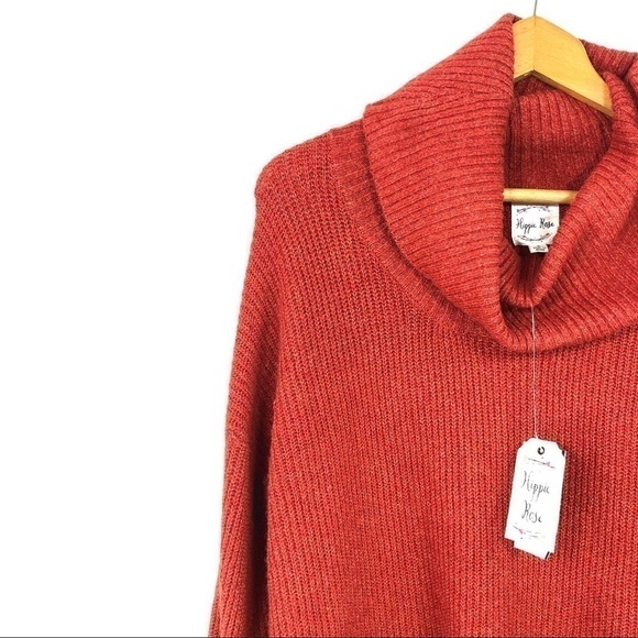 Hippie Rose - Fleetwood Red Cowl Cozy Pullover - L - Picture 3 of 8